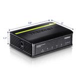 TRENDnet 5-Port Unmanaged 10/100 Mbps GREENnet Ethernet Desktop Plastic Housing Switch, TE100-S5