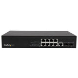 StarTech.com 10 Port L2 Managed Gigabit Ethernet Switch with 2 Open SFP Slots - Rack Mountable - Layer 2 Network Switch (IES101002SFP)