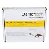 StarTech.com 2 Port SATA 6 Gbps PCI Express eSATA Controller Card - Storage Controller - 2 Channel - eSATA 6Gb/s - 6 Gbit/s - PCIe - PEXESAT32