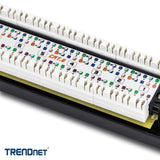 TRENDnet 16-Port Cat6 Unshielded Wallmount or Rackmount Patch Panel, Compatible with Cat 3/4/5/5e/6 Cabling, TC-P16C6