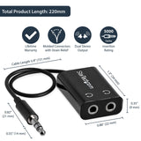 StarTech.com Black Slim Mini Jack Headphone Splitter Cable Adapter - 3.5mm Audio Mini Stereo Y Splitter - 3.5mm Male to 2x 3.5mm Female (MUY1MFFADP)