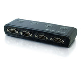 C2G 26479 USB to 4-Port DB9 Serial RS232 Adapter, TAA Compliant, Black