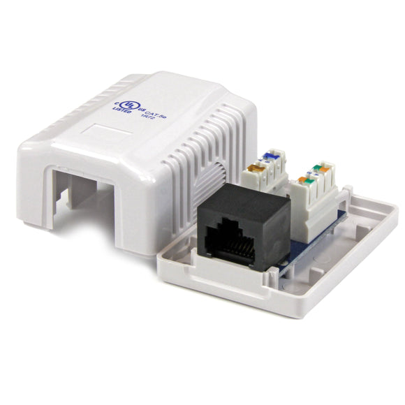 StarTech.com WALLBOX1WH Single Cat5e RJ45 Wall Jack White with Keystone Jack