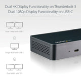 StarTech.com Dual 4K DisplayPort Thunderbolt 3 Docking Station with USB-C Laptop Compatibility - USB 3.1 (Gen 1 & 2) Adaptable - TB3 Dock with 60W PD (TB3CDK2DP)