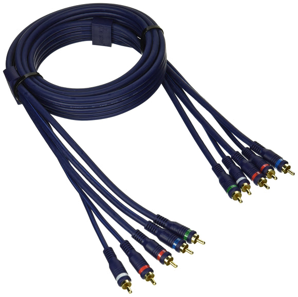 C2G 29166 Velocity Component Video + RCA Audio Cable, Blue (6 Feet, 1.82 Meters)