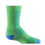 WrightSock Kids Coolmesh II Crew Size Large (Green/Blue)