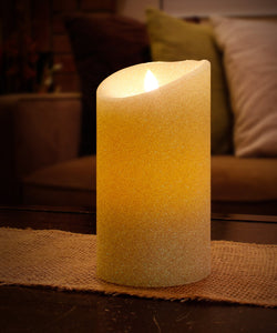 Aluratek ALC3507F 7" Flameless LED Wax Candle with Built-in Timer, Cream