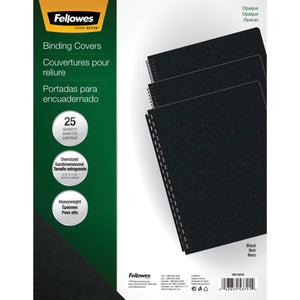 FELLOWES FLW5224701, Futura Presentation Covers, Oversize, 25-Pack (Black)