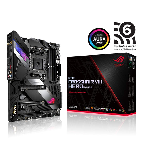 ASUS ROG X570 Crosshair VIII Hero (Wi-Fi) ATX Motherboard with PCIe 4.0, on-Board WiFi 6 (802.11Ax), 2.5 Gbps LAN, USB 3.2, SATA, M.2, Node and Aura Sync RGB Lighting