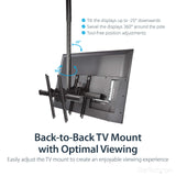 Ceiling TV Mount - Back-to-Back - Dual Screen Mount - for 32" to 75" Displays - 3.5' to 5' Pole - Full Motion - Steel