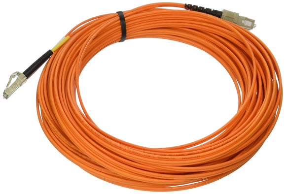 C2G 36465 OM1 Fiber Optic Cable - LC-SC 62.5/125 Duplex Multimode Fiber Cable, Low Smoke Zero Halogen (LSZH) PVC Jacket, Orange (65.6 Feet, 20 Meters)