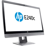 HP EliteDisplay E240c 23.8" Video Conferencing Monitor (M1P00A8#ABA) with an HD webcam, microphone, and dual-speaker premium stereo sound