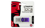 Kingston Digital 32 GB USB 2.0 Hi-speed Datatraveler Flash Drive DT101G2/32GBZ, Purple