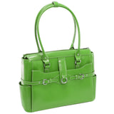 McKlein 96561 USA Willow Springs 15" Leather Ladies' Laptop Briefcase Green