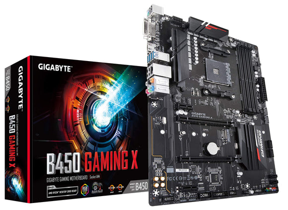 GIGABYTE B450 Gaming X (AMD Ryzen AM4/ 1xM.2/Hmdi/DVI/USB 3.1/DDR4/ATX/Motherboard)