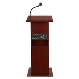 Oklahoma Sound 111PLS-MY Power Plus Floor Sound Lectern, 22-Inch Width x 46-Inch Height x 17-Inch Depth, Mahogany