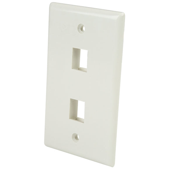 StarTech.com Dual Outlet RJ45 Universal Wall Plate White - Mounting plate - white - 2 ports - PLATE2WH