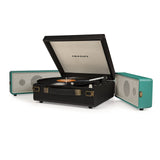 Crosley CR6230A-TU Snap USB Turntable with Fold-Out Full Range Speakers (Black/Turquoise)