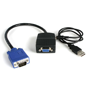 StarTech.com 2 Port VGA Video Splitter - USB Powered - 2048x1536 - VGA Video Monitor Splitter Dual Port (ST122LE)