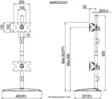 AMR2S32V - Dual Monitor Vertical Stand Mount