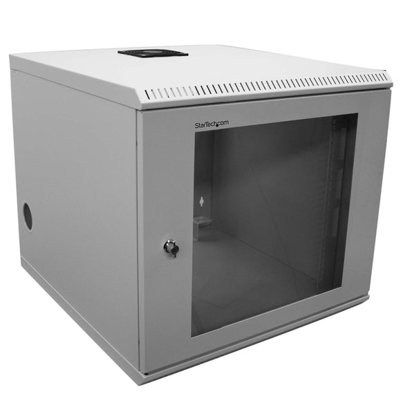 StarTech.com 2 Post Wall Mount Network Switch Cabinet - 10U Mounting Rack Cabinet - Secure & Enclosed - Locking - 10U Equipment Rack (CAB1019WALL)