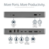 StarTech.com Dual 4K DisplayPort Thunderbolt 3 Docking Station with USB-C Laptop Compatibility - USB 3.1 (Gen 1 & 2) Adaptable - TB3 Dock with 60W PD (TB3CDK2DP)