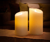 Aluratek ALC3507F 7" Flameless LED Wax Candle with Built-in Timer, Cream