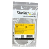 StarTech.com 2m White USB 2.0 A to B Cable - USB 2.0 AB Cable Male / Male - USB B Cable - 1x USB 'A' (M), 1x USB 'B' (M) - White, 6ft (USBPAB2MW)