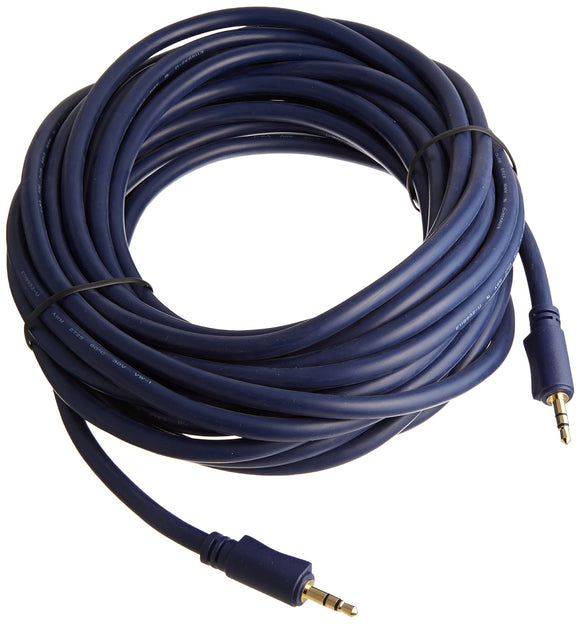 C2G 40604 Velocity 3.5mm M, M Stereo Audio Cable, Blue (25 Feet)