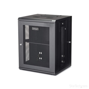 StarTech.com 15U Wall Mount Server Rack Cabinet - 4-Post Adjustable Depth (2" to 16") IT Data Equipment Enclosure w/ Cable Management -200lb/90kg (RK1520WALHM)