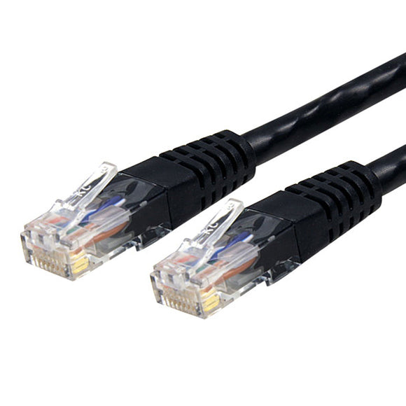 Cat6 Ethernet Cable - 8 ft - Black - Patch Cable - Molded Cat6 Cable - Short Network Cable - Ethernet Cord - Cat 6 Cable - 8ft