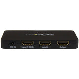 StarTech.com 2-Port HDMI Automatic Video Switch w/ Aluminum Housing and MHL Support - 2x1 HDMI Switcher Box with Support for 4K at 30Hz (VS221HD4K)
