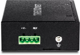 TRENDnet Industrial SFP to Gigabit PoE+ Media Converter, IP30 Rated Housing, Operating Temperature Range -40°- 75 °C to (-40° - 167 °F), TI-PF11SFP