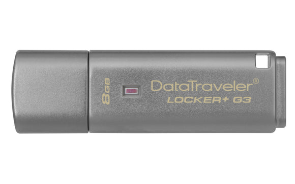 Kingston Digital 8GB Traveler Locker + G3, USB 3.0 with Personal Data Security & Automatic Cloud Backup