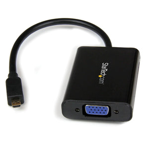 StarTech.com Micro HDMI to VGA Adapter Converter w/Audio for Smartphones/Ultrabooks/Tablets 1920x1080 - Micro HDMI Male to VGA Female (MCHD2VGAA2)