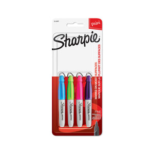 Sharpie MINI Marker Permanent, Permanent Marker Fine, 4-Carded, Assorted Inks (35108PP)