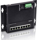 TRENDnet 8-Port Industrial Gigabit Poe+ Wall-Mounted Front Access Switch, 8X Gigabit Poe+ Ports, DIN-Rail Mount, 48 -57V DC Power Input, IP30, 200W Poe Budget,Lifetime Protection, TI-PG80F