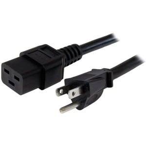 StarTech.com 6 ft Heavy Duty 14 AWG Computer Power Cord - NEMA 5-15P to C19 - 14 AWG Power Cable - NEMA 5-15P to IEC 320 C19 Power Cord