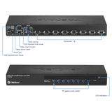 TRENDnet TK-804R 8-Port USB/PS/2 Rack Mount KVM Switch with On Screen Display (Black)