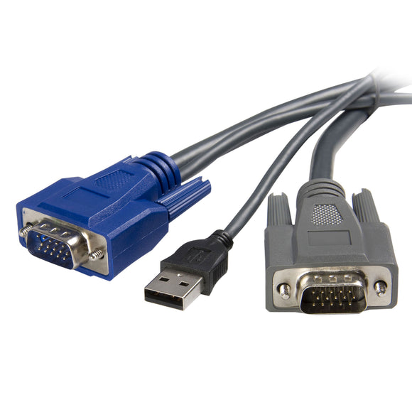 StarTech.com 2-in-1 - USB/VGA Cable - 4 pin USB Type A, HD-15 (M) - HD-15 (M) - 6 ft - Keyboard/Video/Mouse (KVM) Cable - USB, HD-15 (VGA) (M) to HD-15 (VGA) (M) - 6 ft - Black - SVUSBVGA6