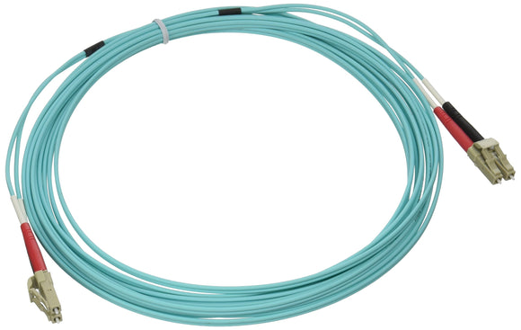 C2G 36235 OM3 Fiber Optic Cable - LC-LC 10Gb 50/125 Duplex Multimode Fiber Cable, Plenum CMP-Rated, Aqua (16.4 Feet, 5 Meters)