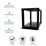 StarTech.com 12U Adjustable 4 Post Server Equipment Open Frame Rack Cabinet (4POSTRACK12)