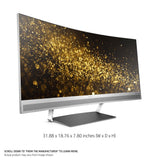 HP ENVY 34 Curved Display Ultra WQHD Curved Monitor with AMD Freesync Technology, Webcam and Audio by Bang & Olufsen (Black/Silver)