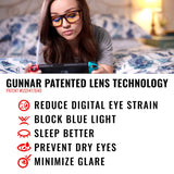 Gunnar Optiks INT-00101 Intercept Full Rim Advanced Video Gaming Glasses with Amber Lens Tint, Onyx Frame Finish