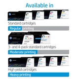 HP 410A (CF410AQ) Black, Cyan, Magenta & Yellow Original Toner, 4 Cartridges