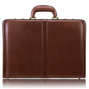 McKlein 80444 USA Reagan Leather 3.5" Attaché Briefcase Brown