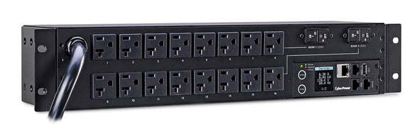 CyberPower PDU31003 Monitored PDU, 120V/30A, 16 Outlets, 2U Rackmount, Black