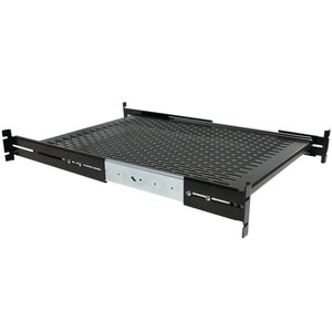 StarTech.com 2U Sliding Server Rack Mount Shelf - Adjustable Mounting Depth - Vented - 50lb - Heavy Duty Universal 19" Rack Shelf for Equipment Rack (UNISLDSHF19)