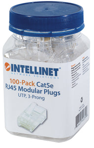 Intellinet 100 Pack Cat5E RJ45 Modular Plugs UTP Standard