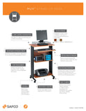 Safco Products Muv Stand-up Workstation, Medium Oak, 1923MO